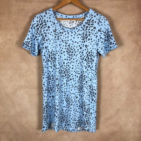 JENNI Blue Cheetah Print Short Sleeve Knit Nightgown NWT XS - Picture 10 of 11
